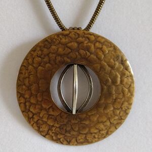 MARJORIE BAER San Francisco Mixed Metals Pendant Necklace Vintage